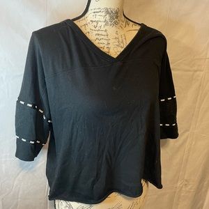 “Pink” Black Crop Top. Size Large.